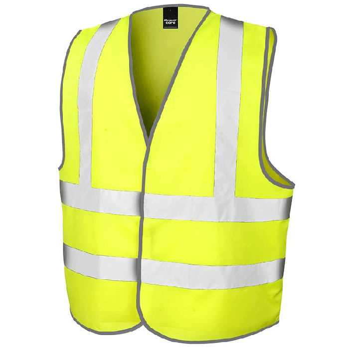 Veste de sécurité jaune sale