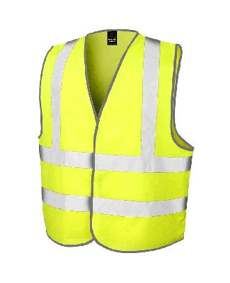 Gilet de sécurité jaune fluo - Textile personnalisable : Autosignalétique,  gilets de sécurité voiture 